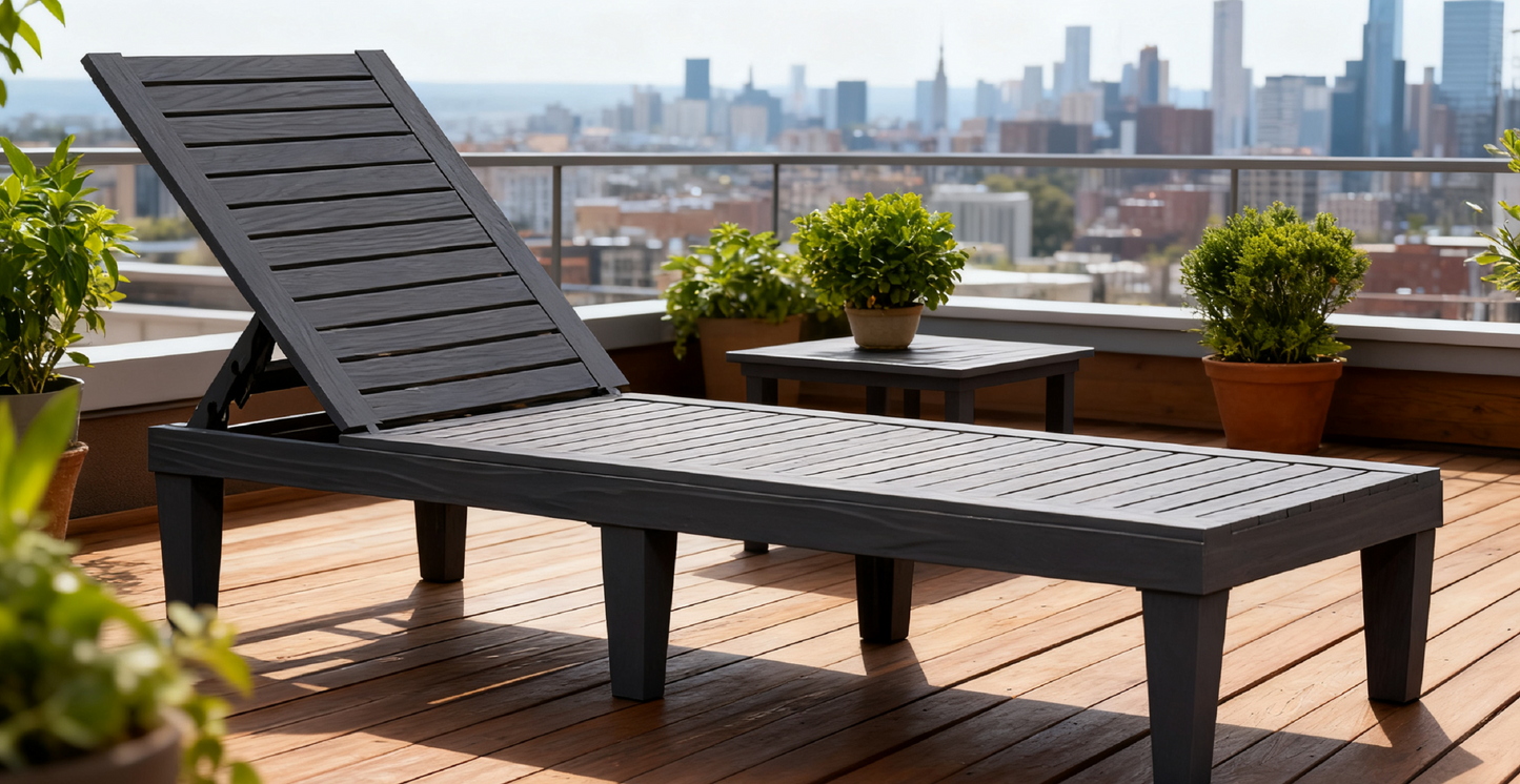 Five Position Adjustable Plastic Outdoor Chaise Lounge