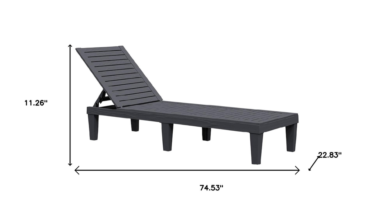 Five Position Adjustable Plastic Outdoor Chaise Lounge