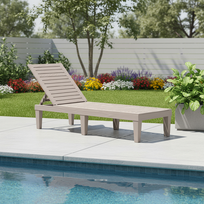 Five Position Adjustable Plastic Outdoor Chaise Lounge