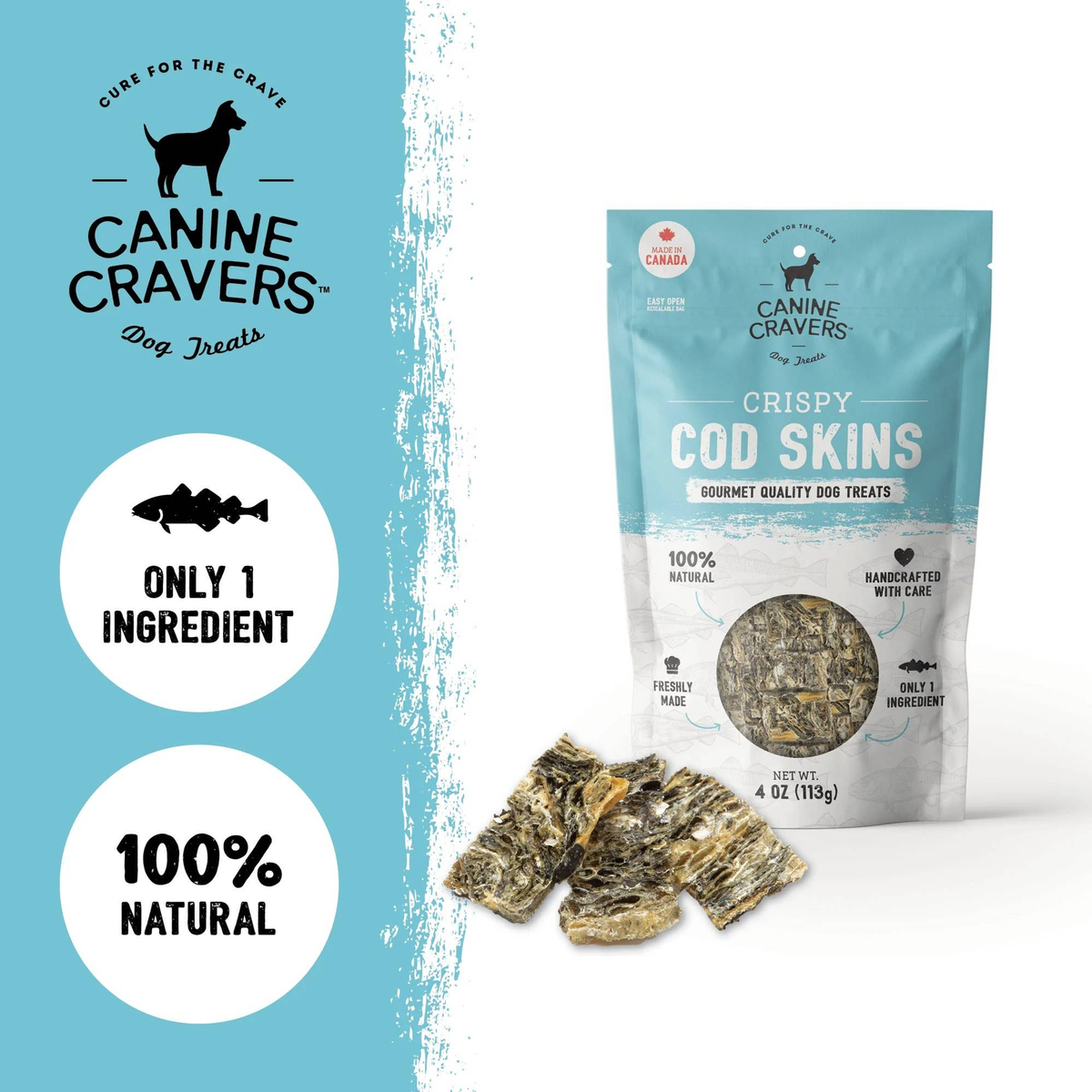 Crispy Cod Skins Dog Treats