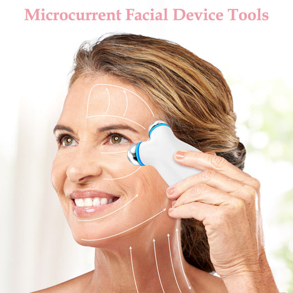 EMS facial device in white for at-home skin care