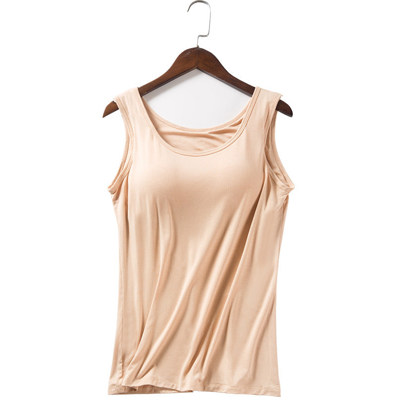 Women's Modal Padded Backless Yoga Camisole Tank Top Plus Size