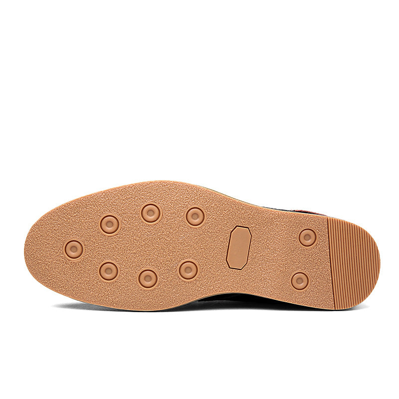 2024 Foreign Trade Men's Leather Shoes Cross-border Large Size Leather Shoes Fashion Business Casual Handmade Stitch Chelsea Men's Leather Shoes