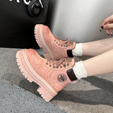 Women's Genuine Leather Mid-Calf Boots with Thick Sole