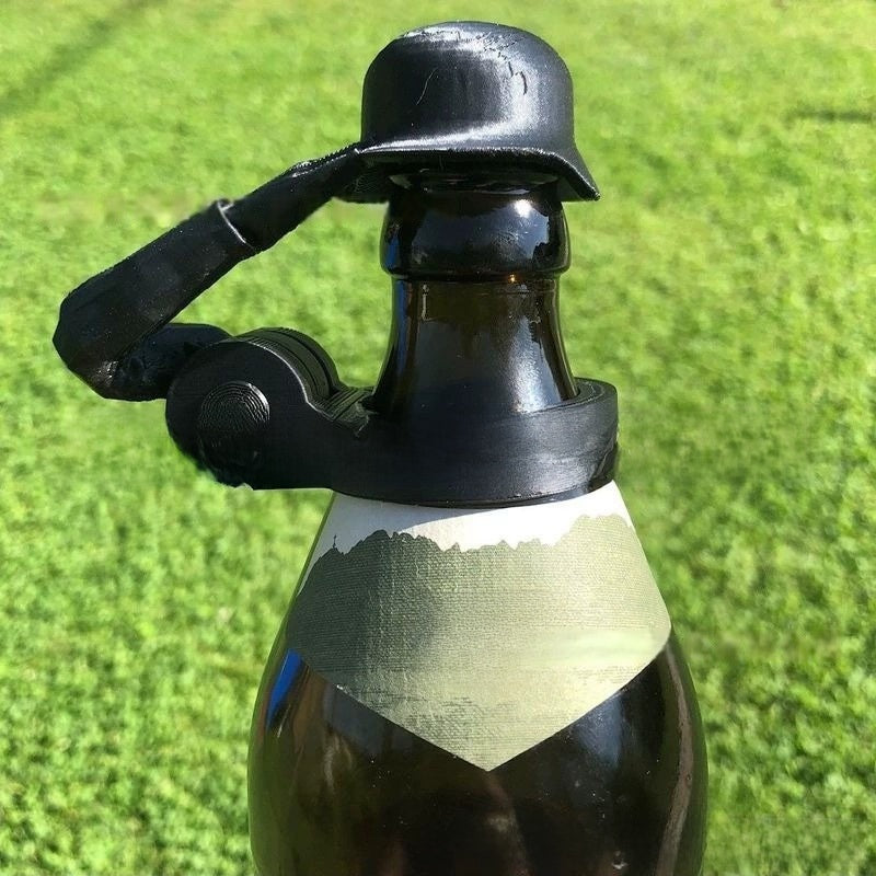 Soldier Salute Beer Bottle Helmet