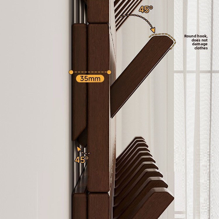 Solid Wood Wall Mounted Coat Rack with Hat Hooks
