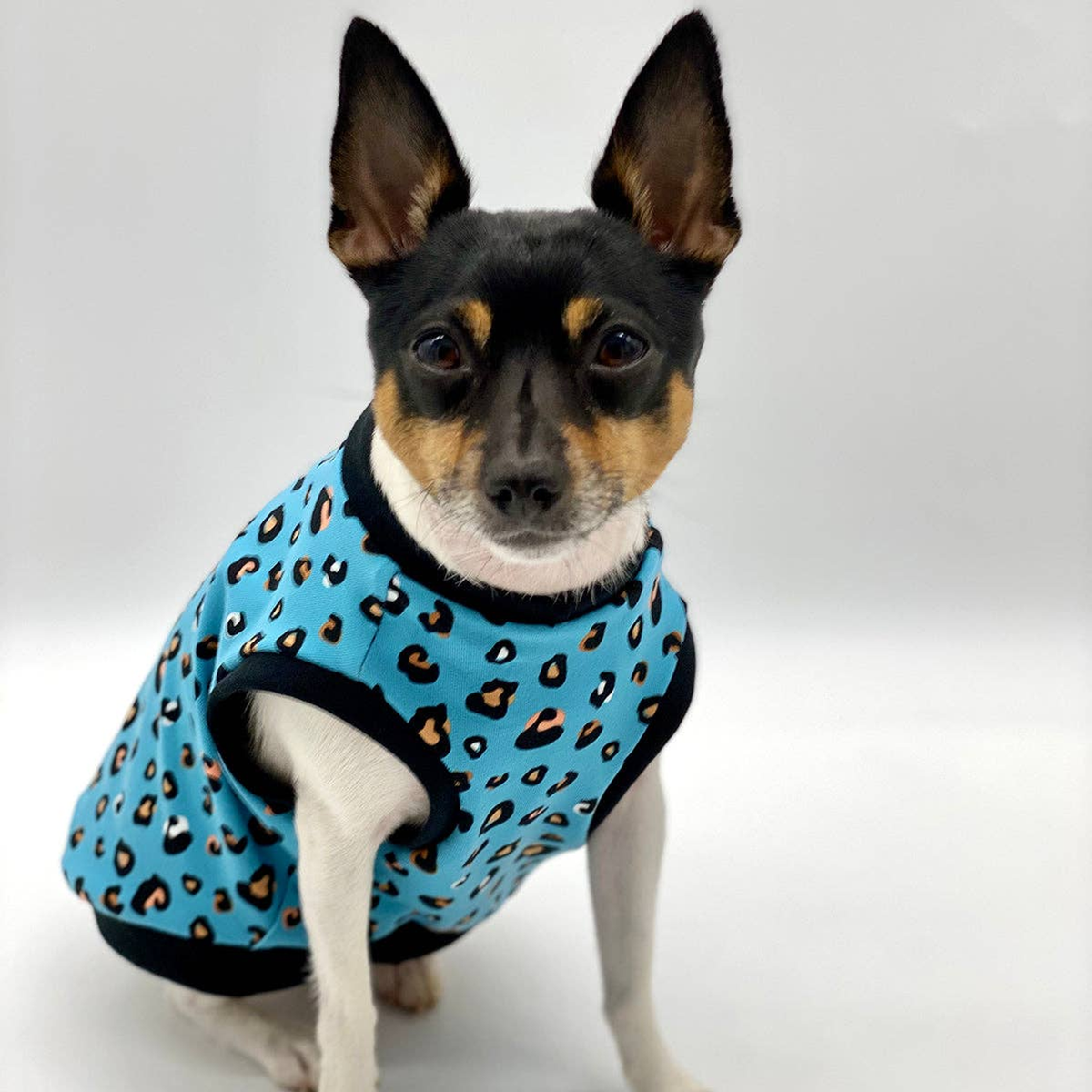 Teal Leopard Print Dog Tank - Limited Edition