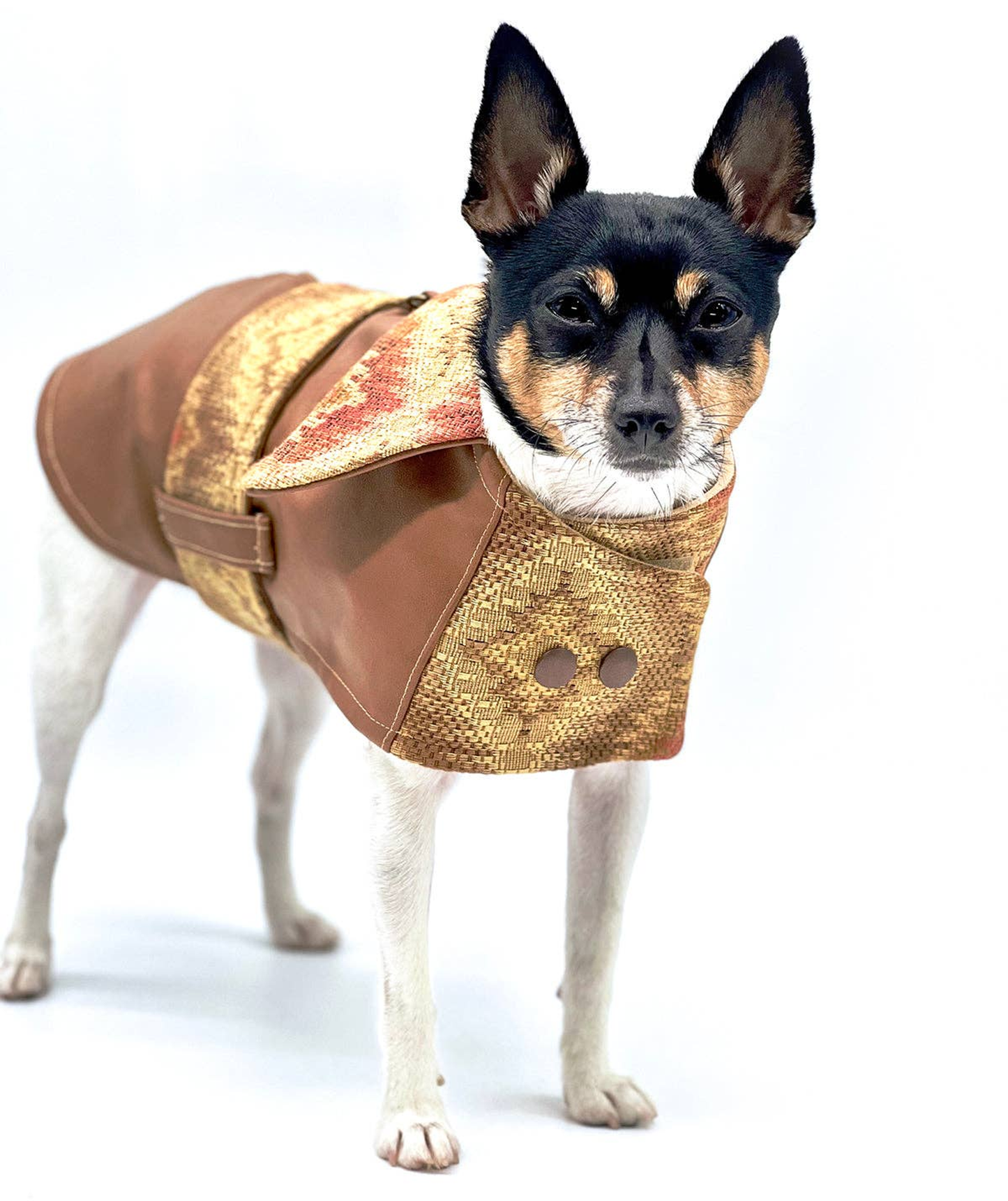 DCNY Vegan Faux Leather Southwest Dog Coat