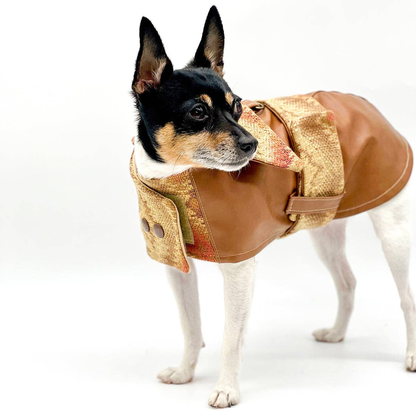 DCNY Vegan Faux Leather Southwest Dog Coat
