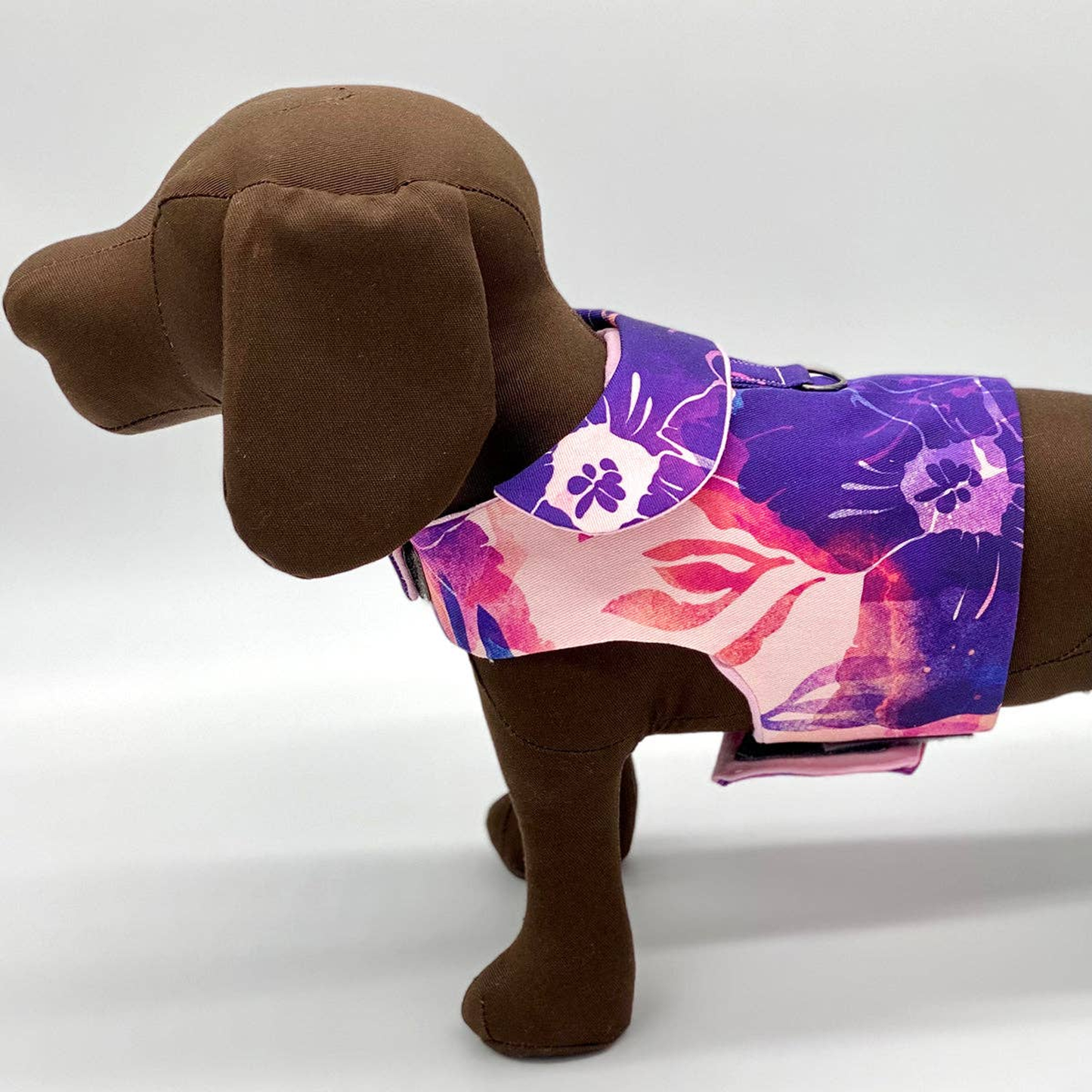 DCNY Purple Hibiscus Dog Harness Vest