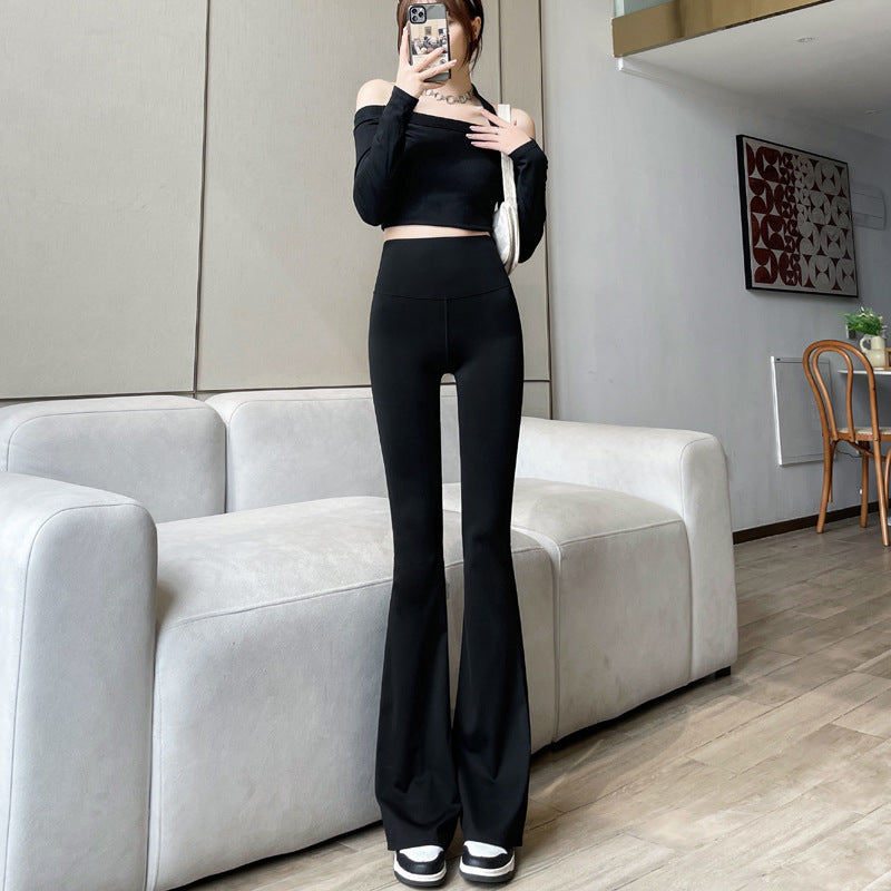 Women's High Waist Micro Flared Pants Slimming Spring Autumn Long Trousers