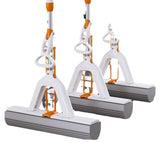 Double-fold rubber-coated mop for floor cleaning