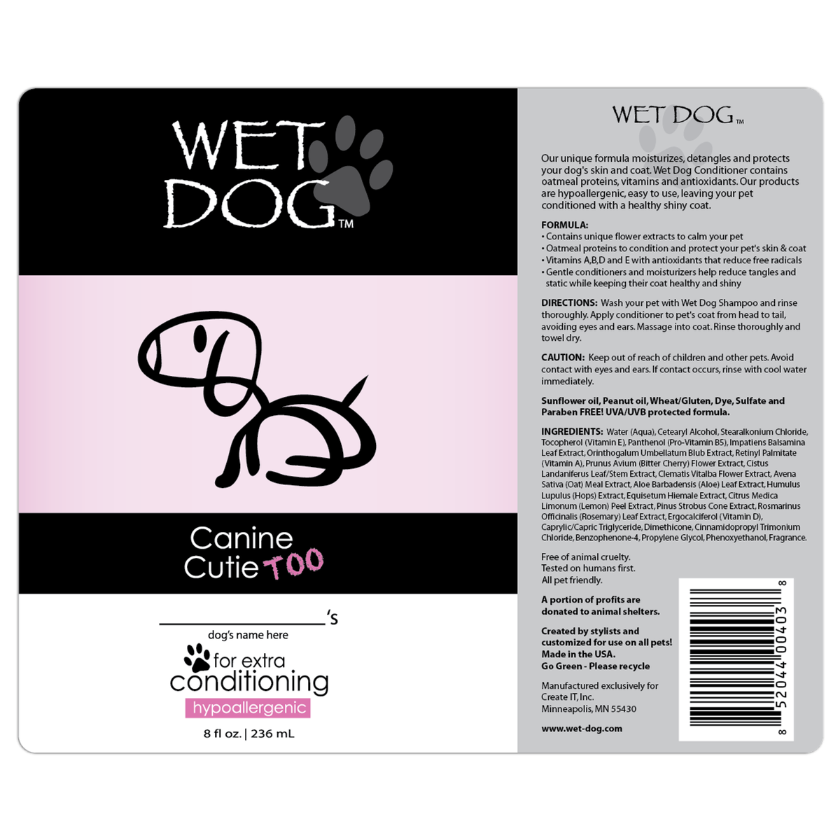 Wet Dog Canine Cutie Calming Dog Conditioner