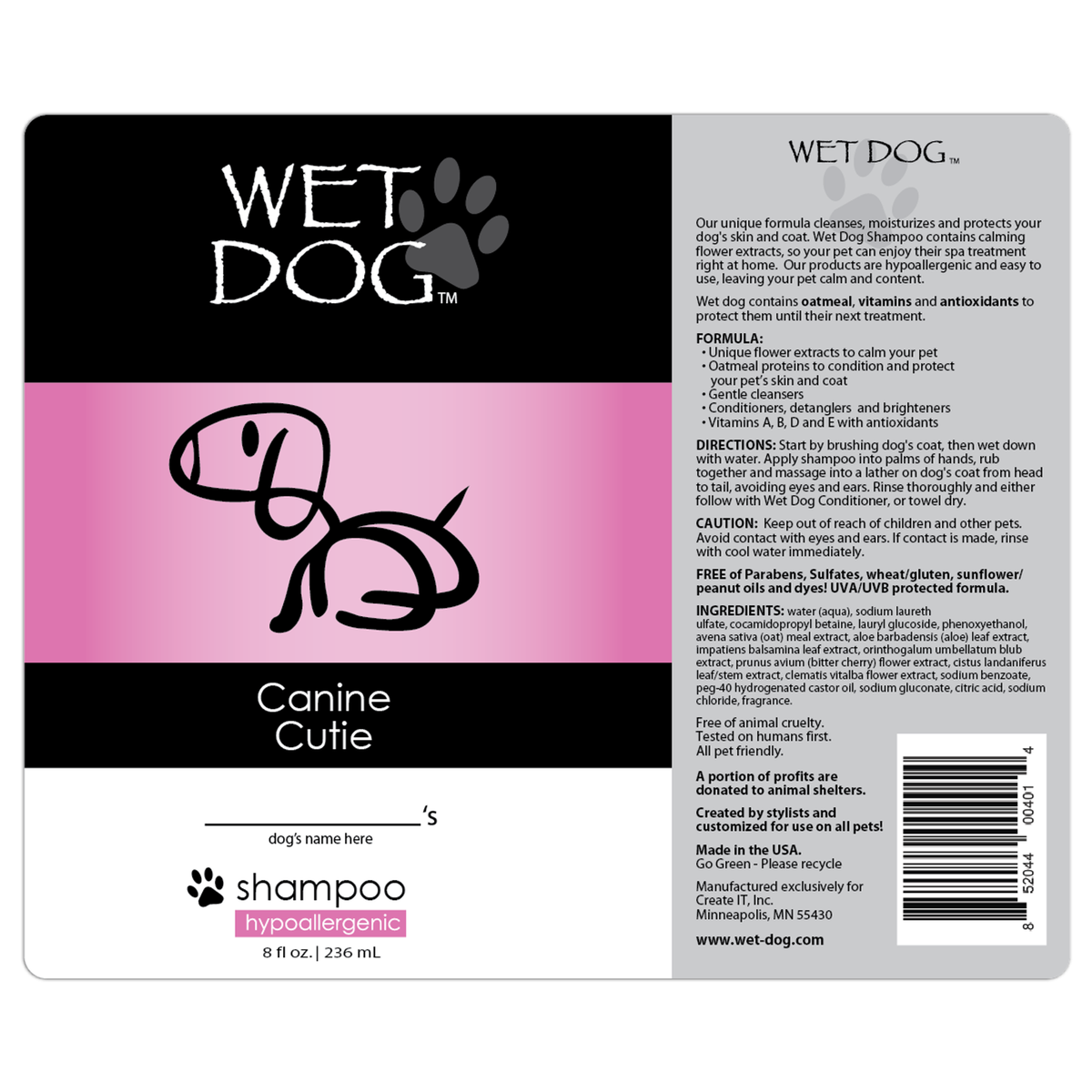 Wet Dog Canine Cutie Calming Dog Shampoo