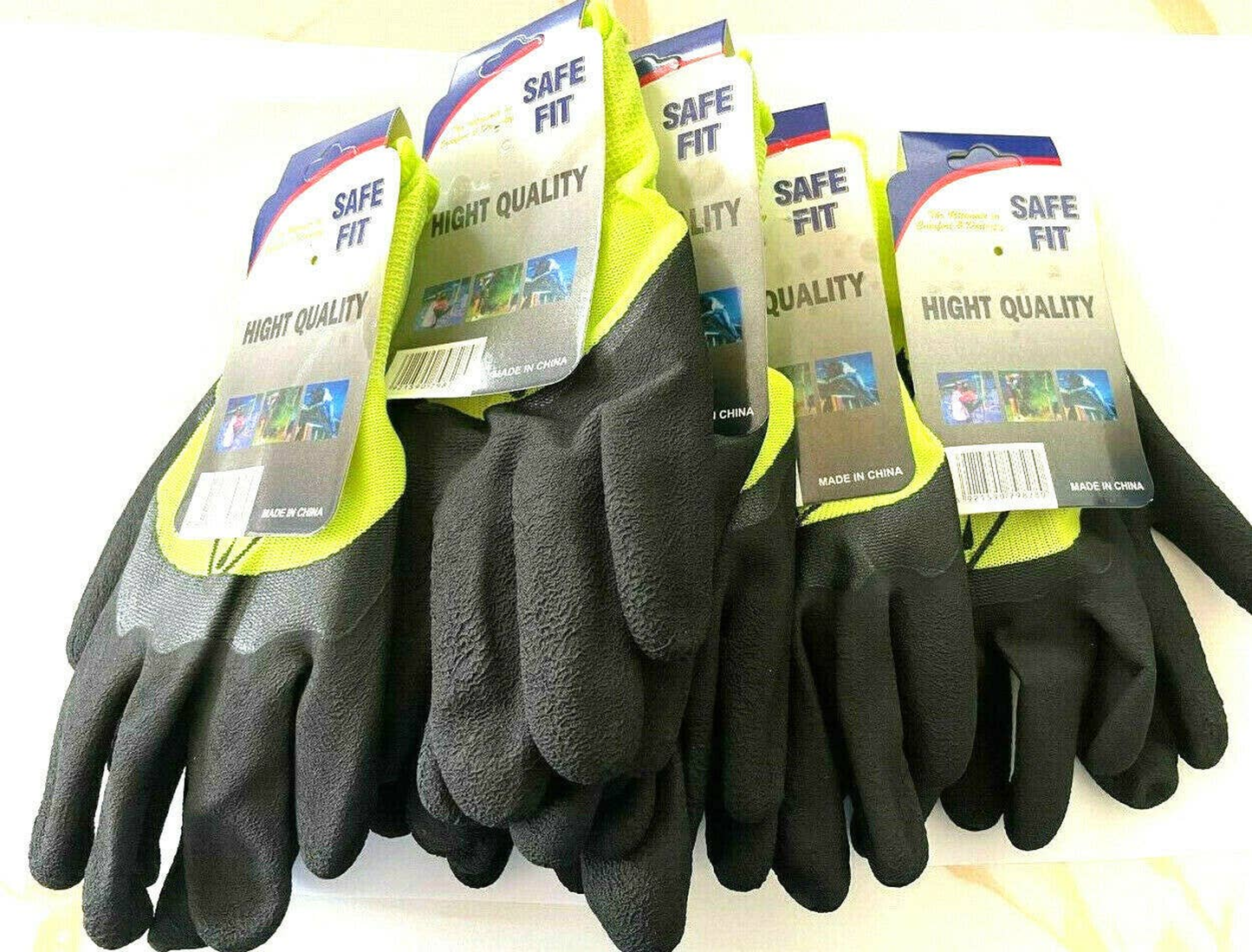 Multi-Purpose Construction Work Gloves, 6 Pairs (Green)