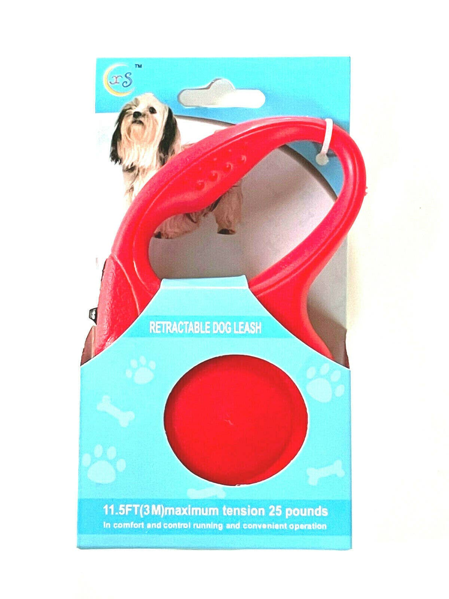 Retractable Dog Leash 11.5 ft Red up to 25 lbs
