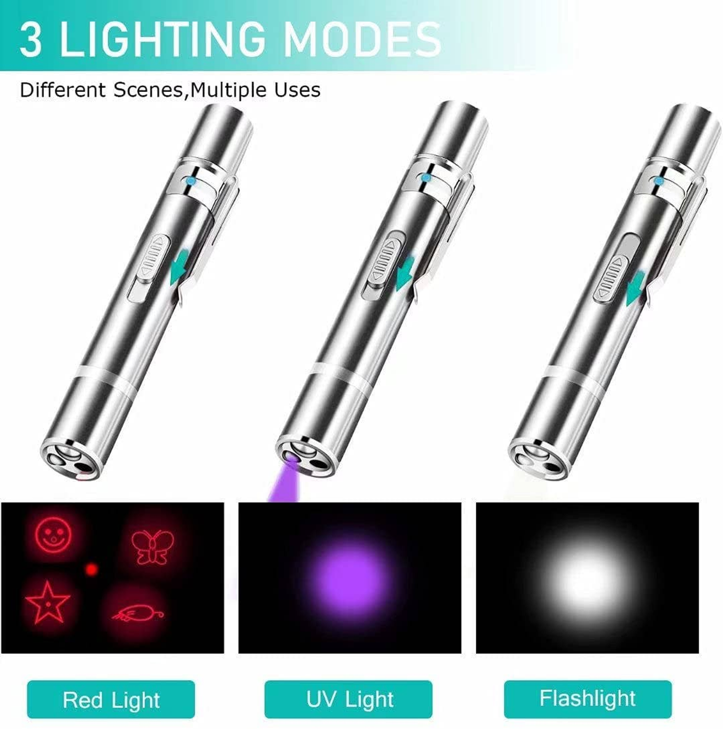 Rechargeable Laser Pointer Cat and Dog Toy 7 Patterns