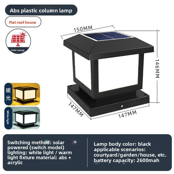 Solar Powered Outdoor Pillar Light Decor product image 3