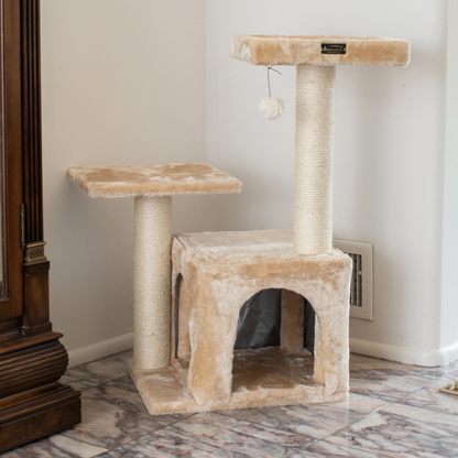 Armarkat Real Wood Classic 32-Inch Cat Tree, Beige