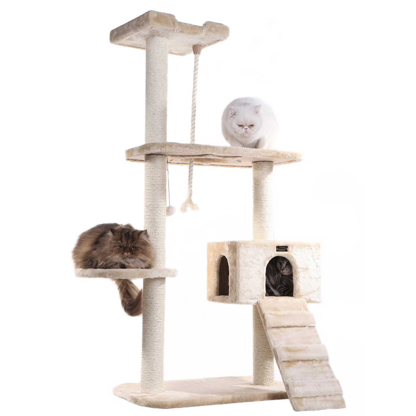 Armarkat Natural Sisal Scratching 58-Inch Cat Tree, Beige