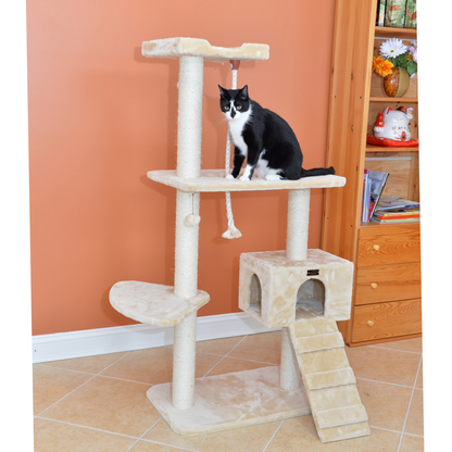 Armarkat Natural Sisal Scratching 58-Inch Cat Tree, Beige