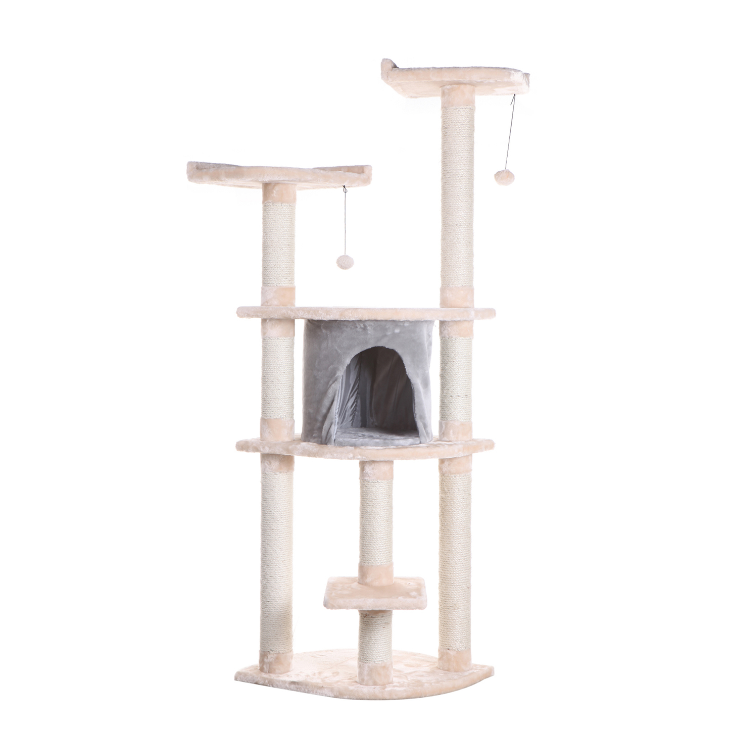 Armarkat 64" Real Wood Cat Tree with Sisal Scratch Posts