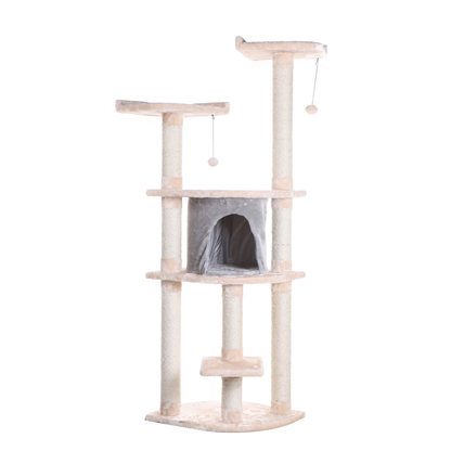Armarkat 64" Real Wood Cat Tree with Sisal Scratch Posts