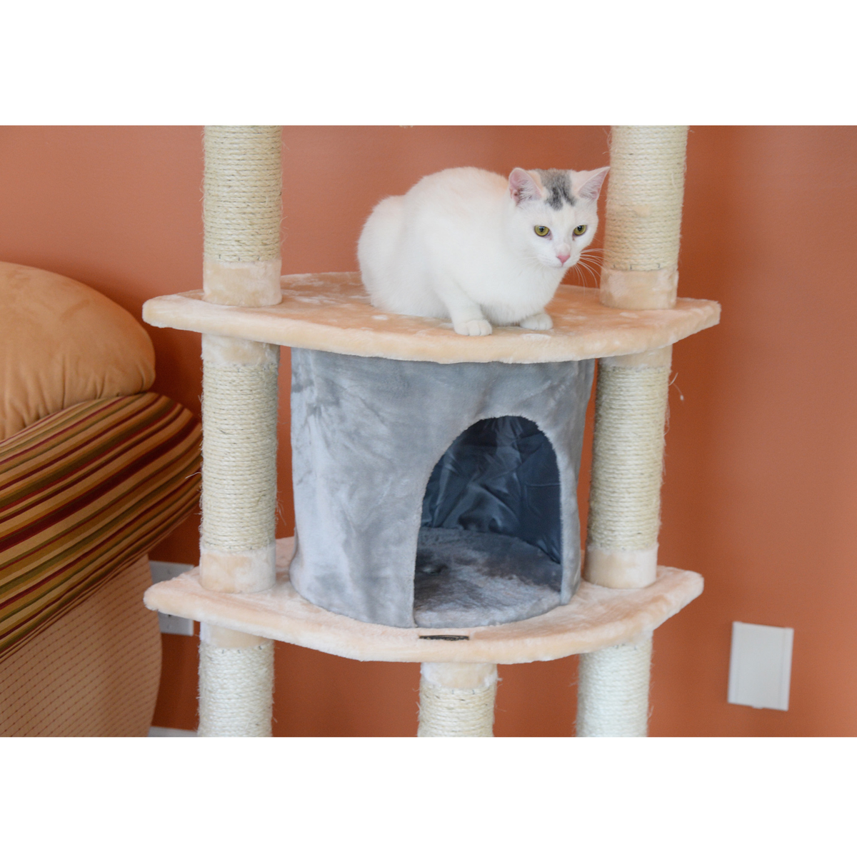 Armarkat 64" Real Wood Cat Tree with Sisal Scratch Posts