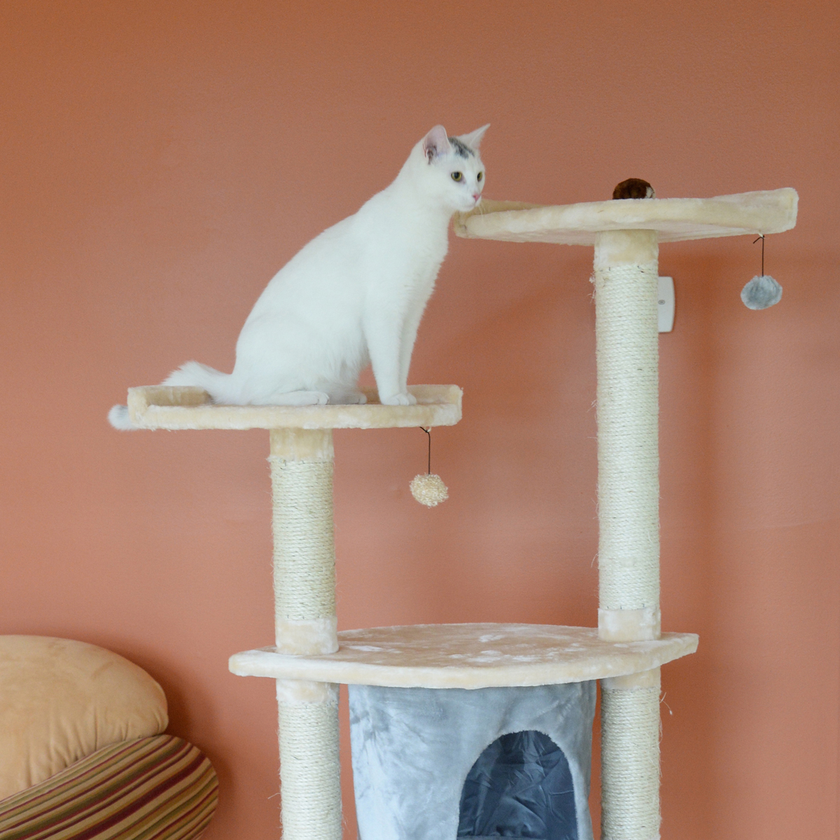 Armarkat 64" Real Wood Cat Tree with Sisal Scratch Posts