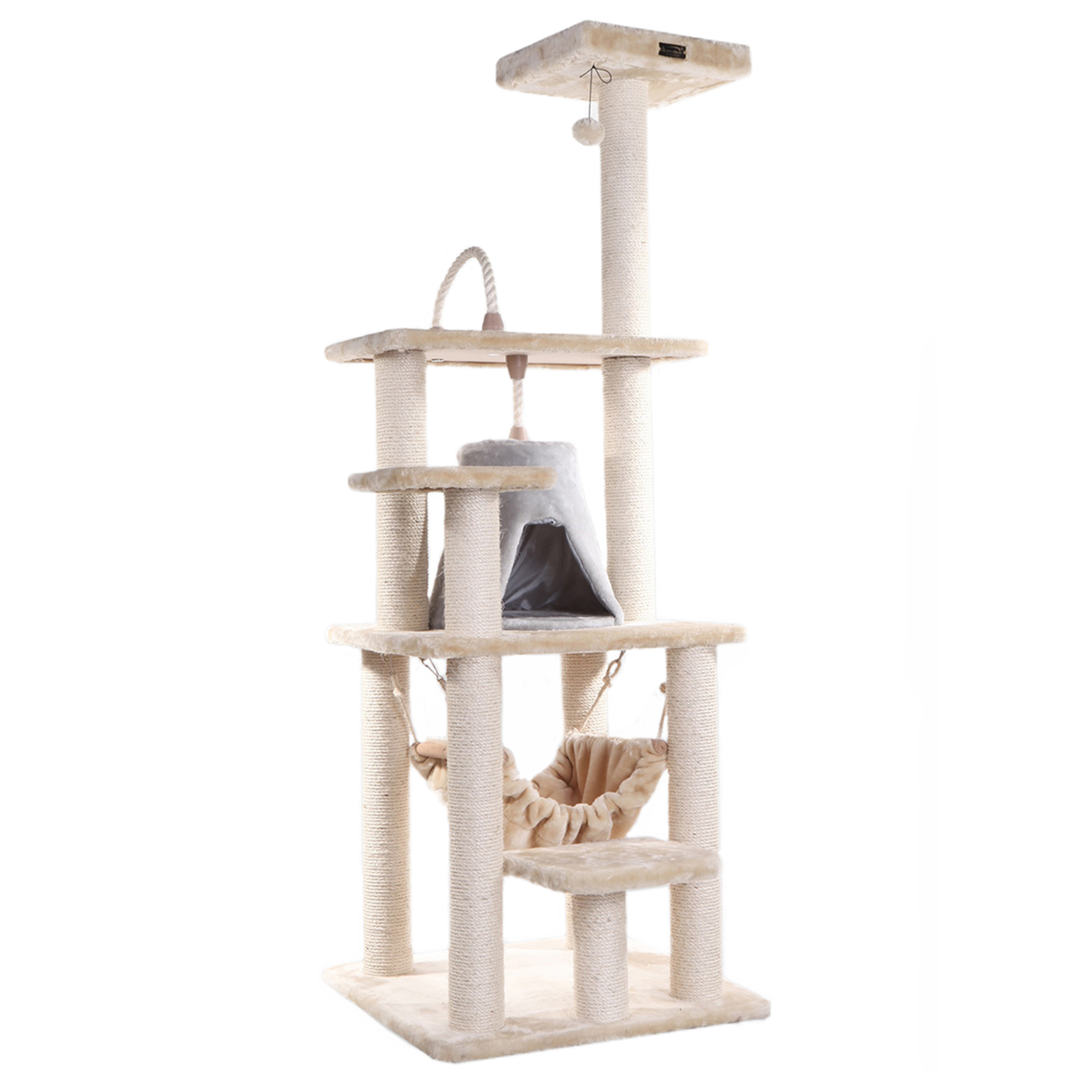 Armarkat Real Wood 65-Inch 6-Level Cat Tree with Hammock