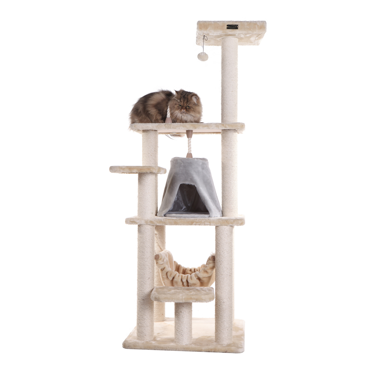 Armarkat Real Wood 65-Inch 6-Level Cat Tree with Hammock
