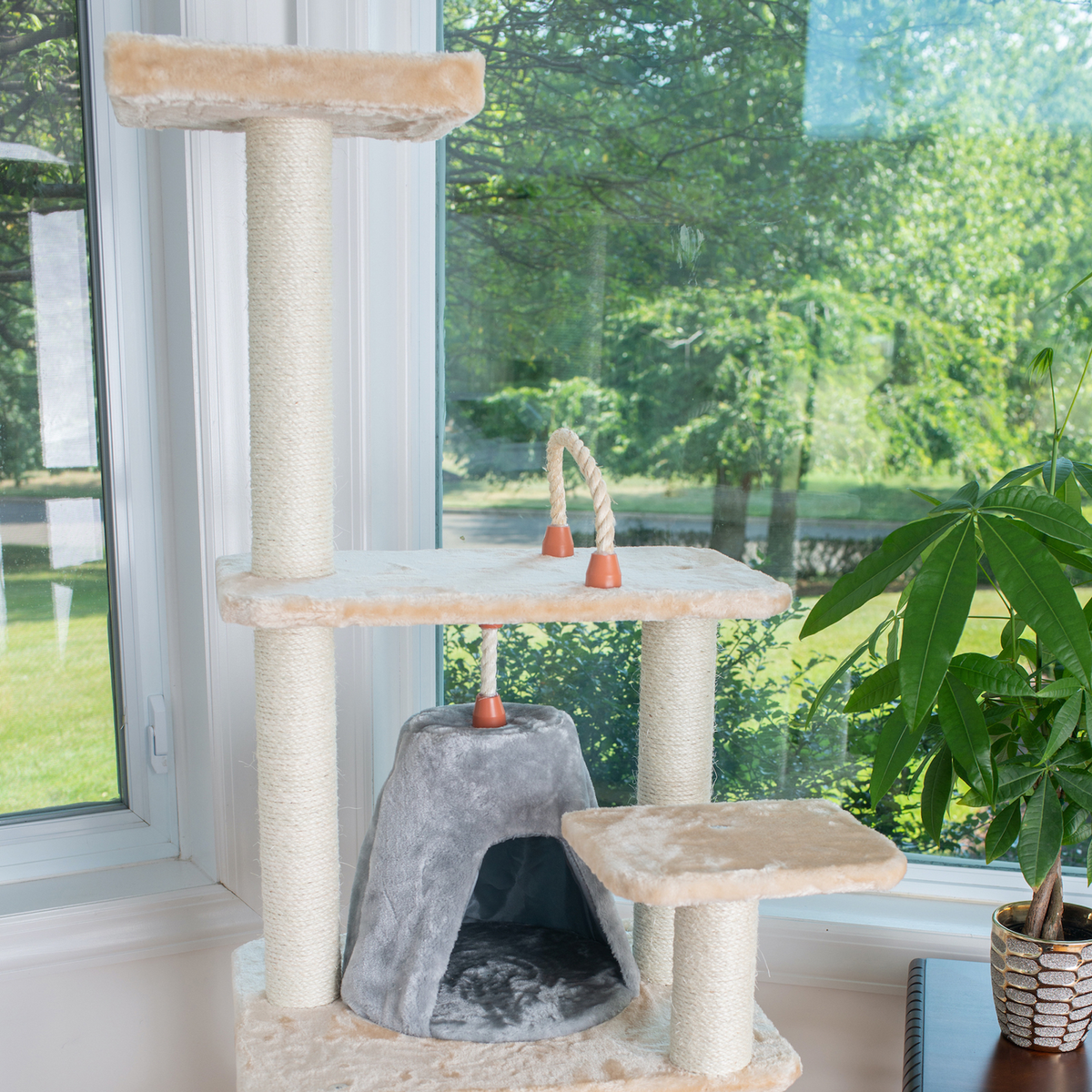 Armarkat Real Wood 65-Inch 6-Level Cat Tree with Hammock