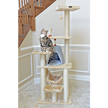 Armarkat Real Wood 65-Inch 6-Level Cat Tree with Hammock