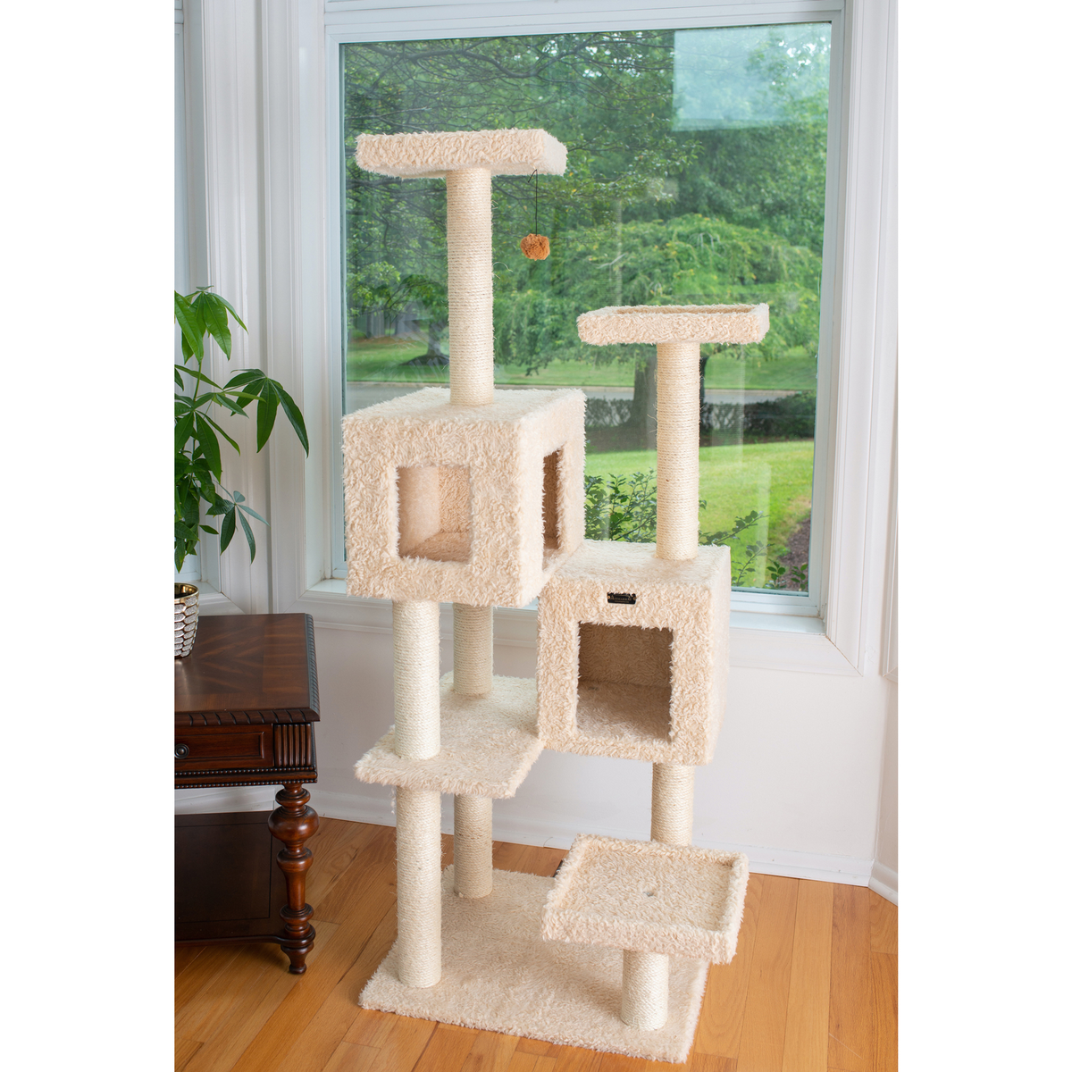 Armarkat multi-level cat tree with two condos