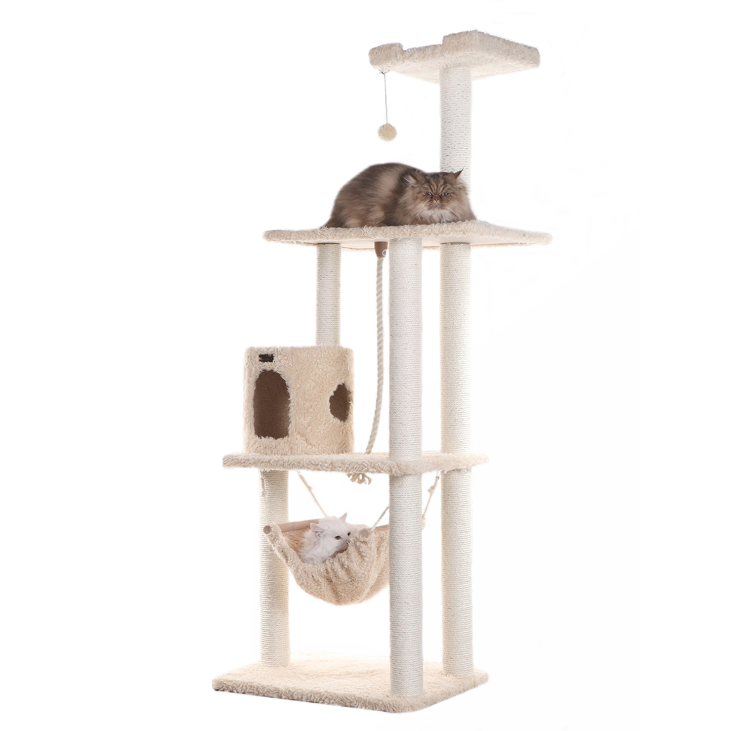 Armarkat Real Wood 70-Inch Beige Multi-Level Cat Tree