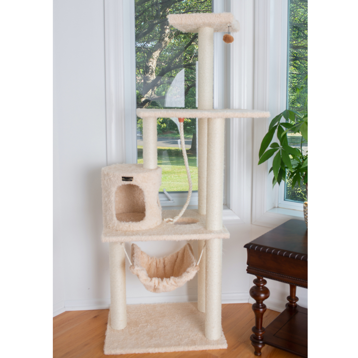 Armarkat Real Wood 70-Inch Beige Multi-Level Cat Tree