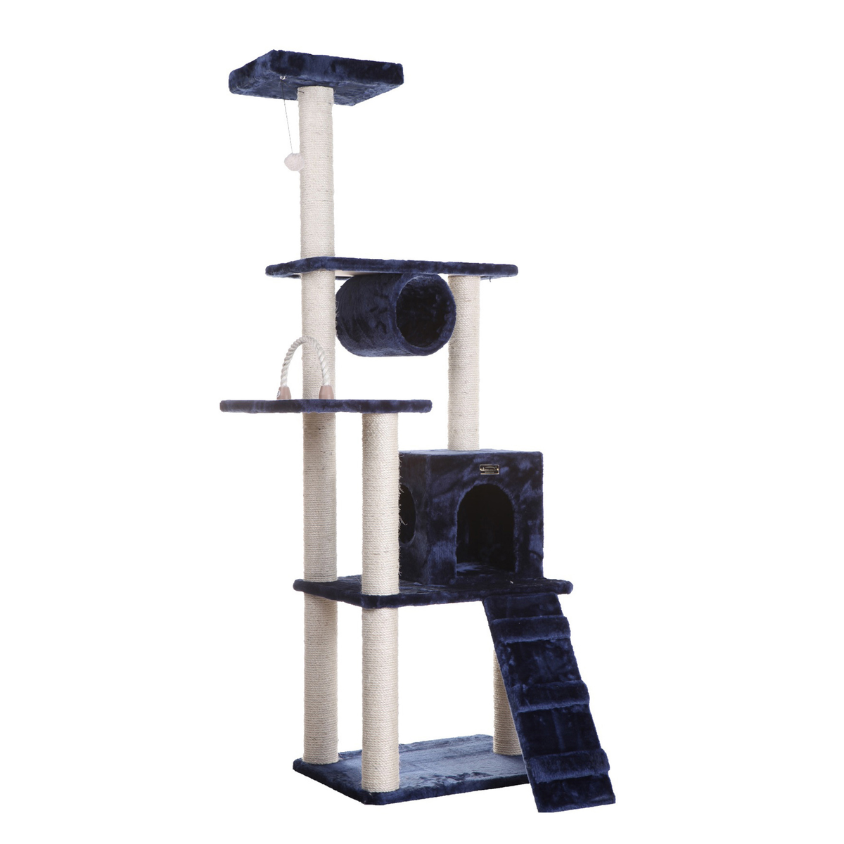 Armarkat Real Wood 70-Inch Navy Multi-Level Cat Tower