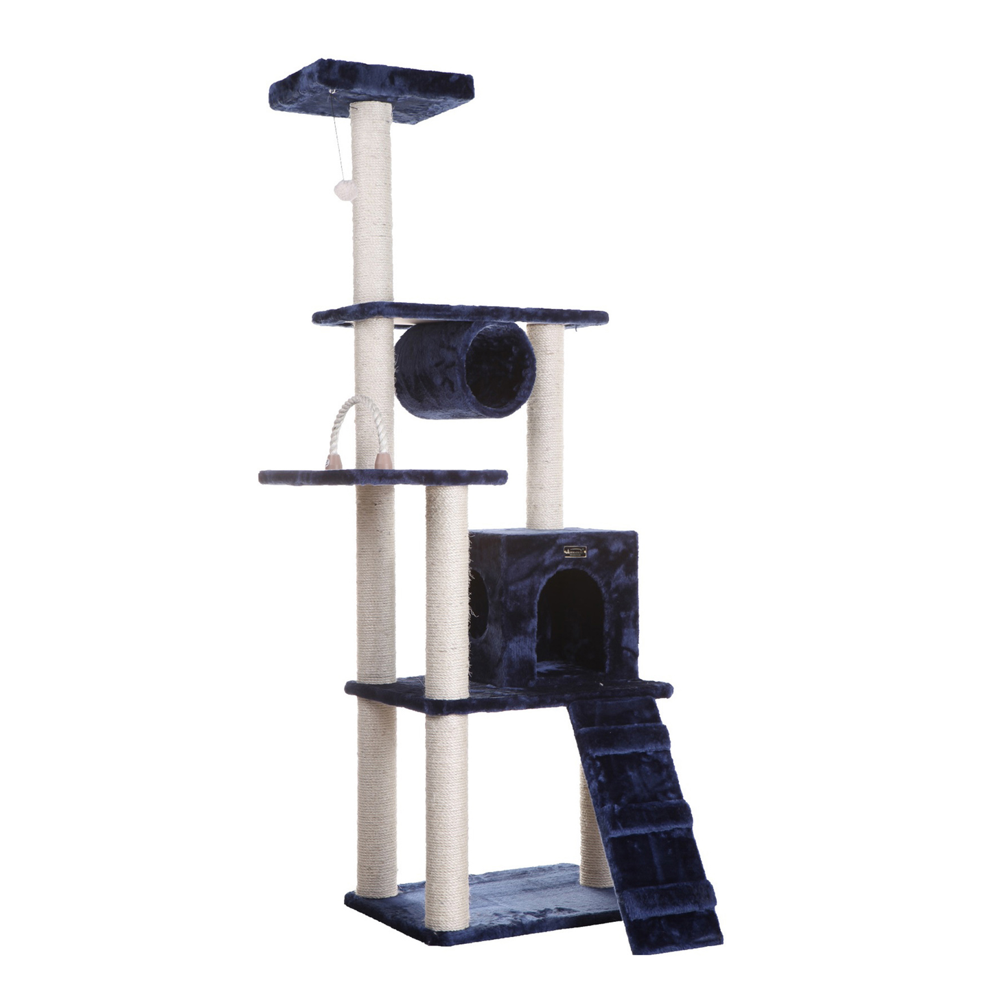 Armarkat Real Wood 70-Inch Navy Multi-Level Cat Tower