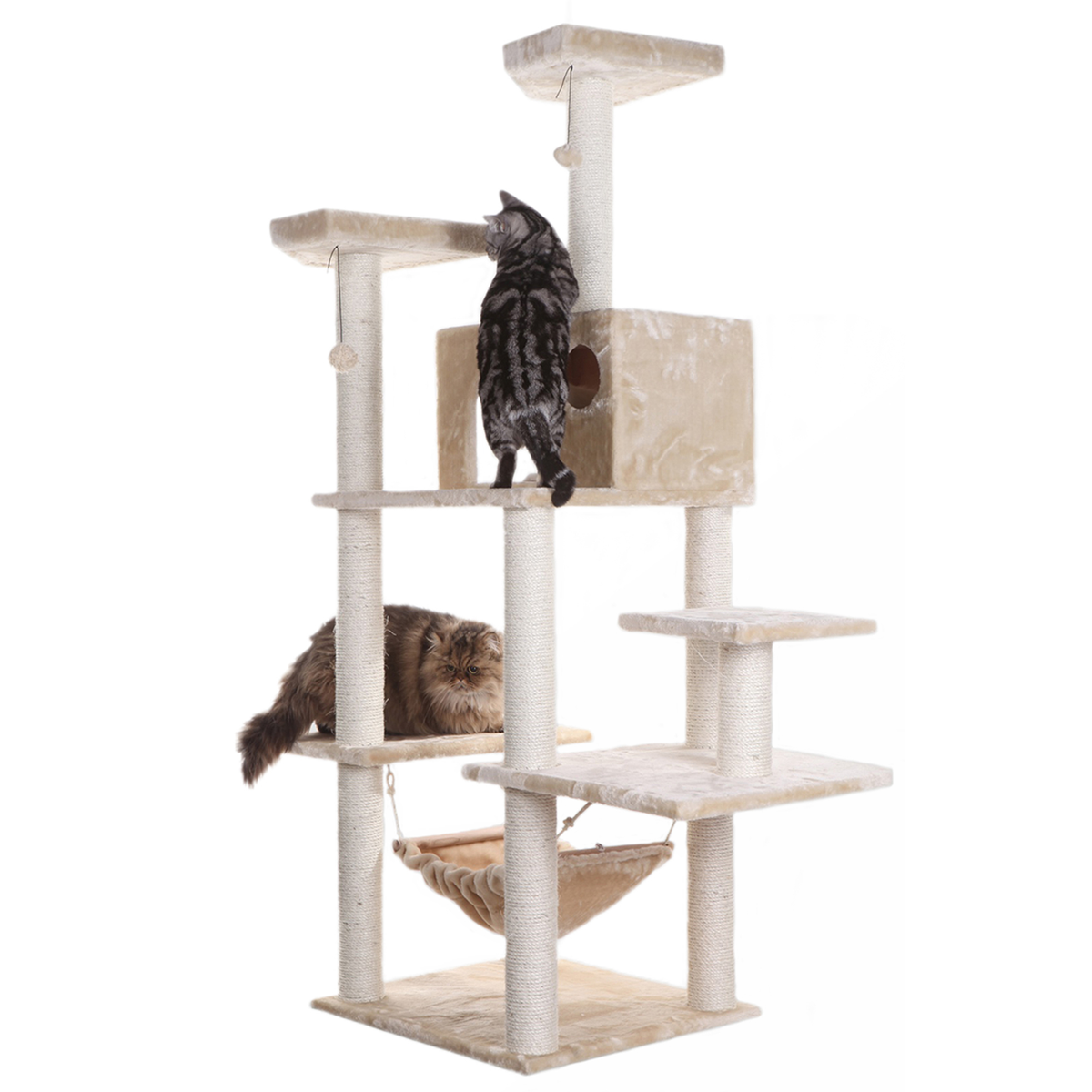 Armarkat Real Wood 72-Inch Beige Cat Tower, Scratching Post
