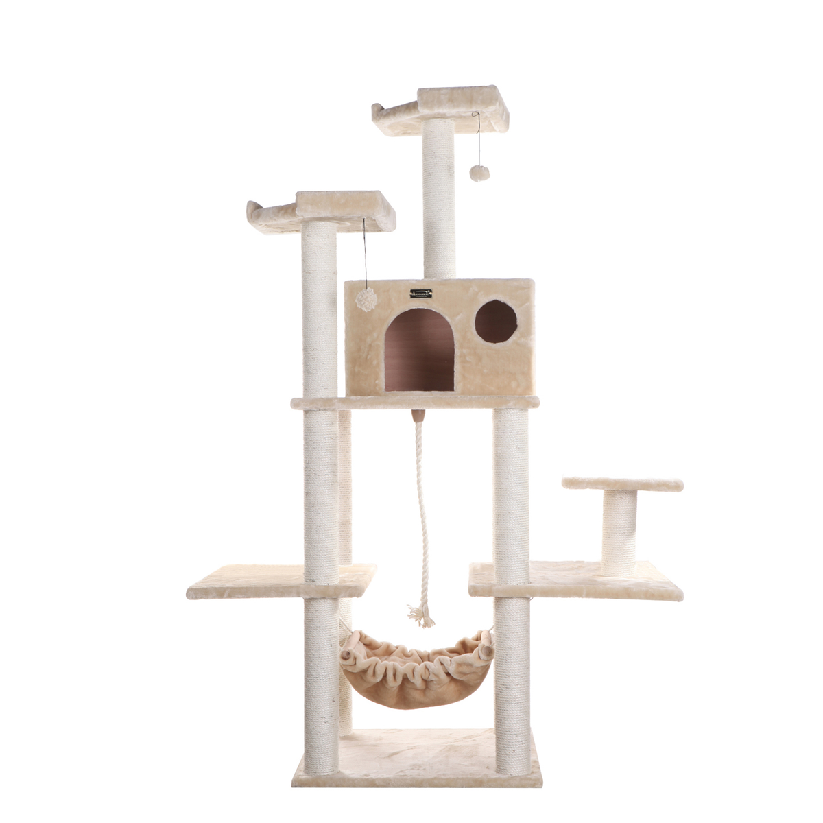 Armarkat Real Wood 72-Inch Beige Cat Tower, Scratching Post