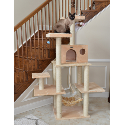 Armarkat Real Wood 72-Inch Beige Cat Tower, Scratching Post