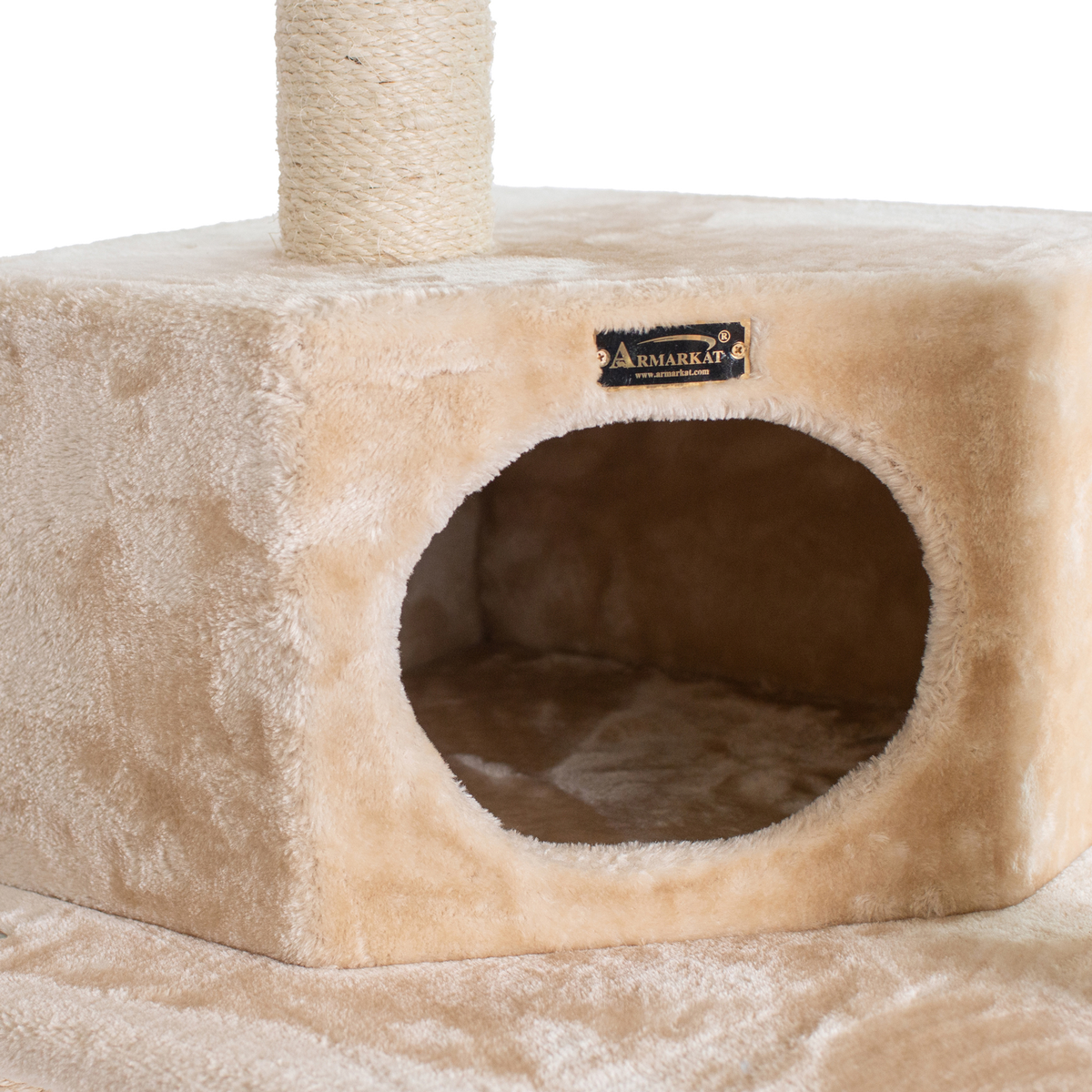 Armarkat Real Wood Beige Classic Cat Tower with Basket