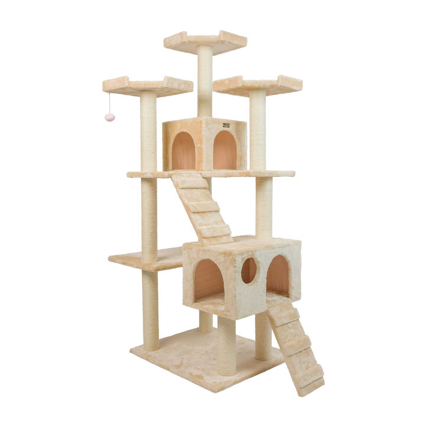 Armarkat Real Wood Beige Classic Cat Tower with Basket