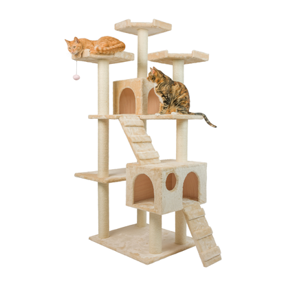 Armarkat Real Wood Beige Classic Cat Tower with Basket