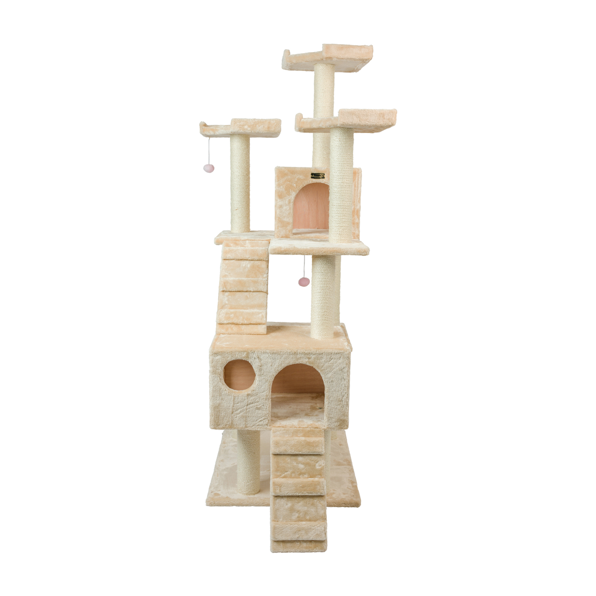 Armarkat Real Wood Beige Classic Cat Tower with Basket