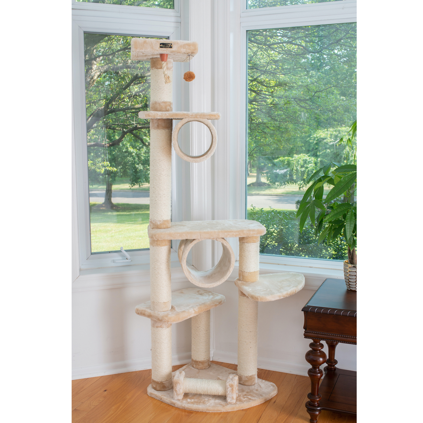Armarkat 74" Real Wood Cat Tree with Sisal Posts