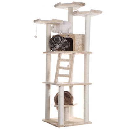 Armarkat Multi-Function Real Wood Cat Tower, Beige