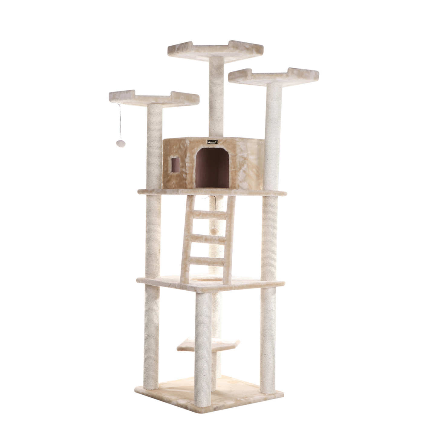 Armarkat Multi-Function Real Wood Cat Tower, Beige
