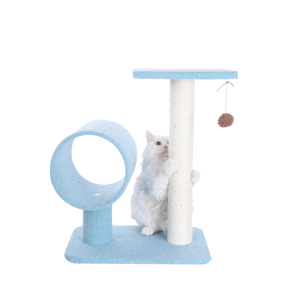 Armarkat Sky Blue 25" Cat Tree with Real Wood Scratcher