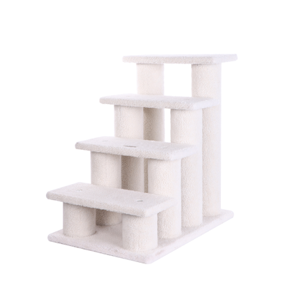Armarkat Real Wood 4-Step Carpeted Cat Stairs with Scratchers